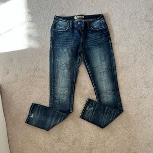 New Rock Revival Distressed Light/Dark Combo Jeans